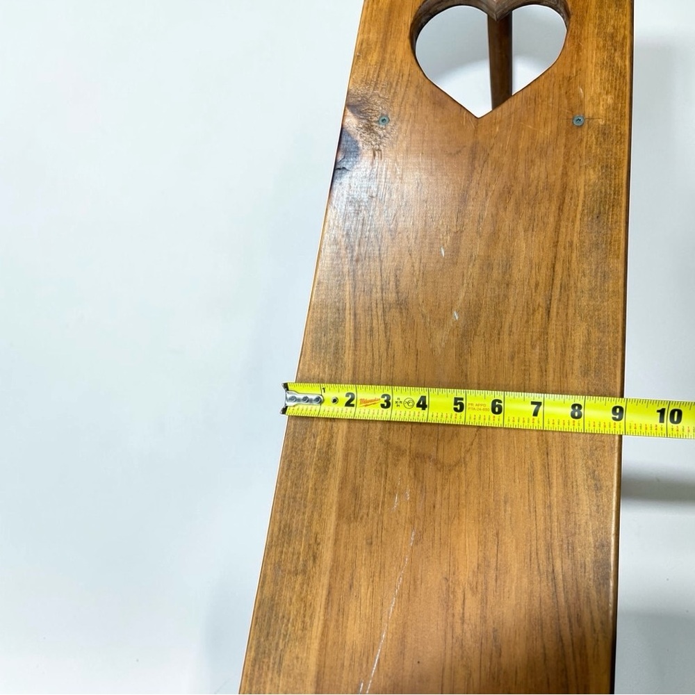 Large Vintage Wooden Quilt Rack Stand w/ Heart Cutouts Solid Pine Amish Made EUC - Picture 15 of 15